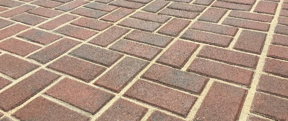 Pavers in Waukee, IA, installed in basketweave pattern.