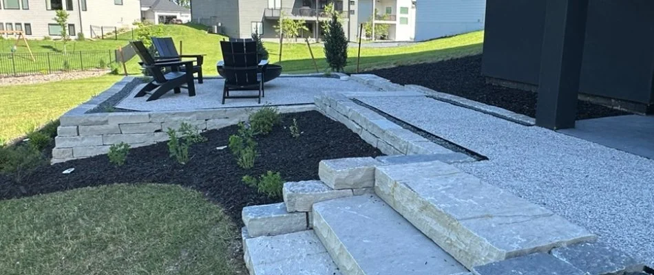 Retaining wall and patio in Waukee, IA.