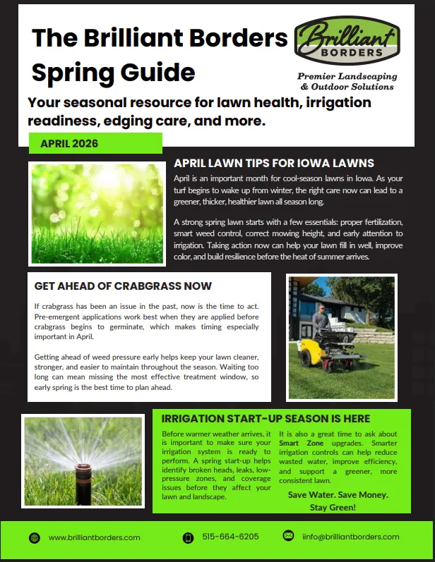 Newsletter for April 2026, for Brilliant Borders Landscaping