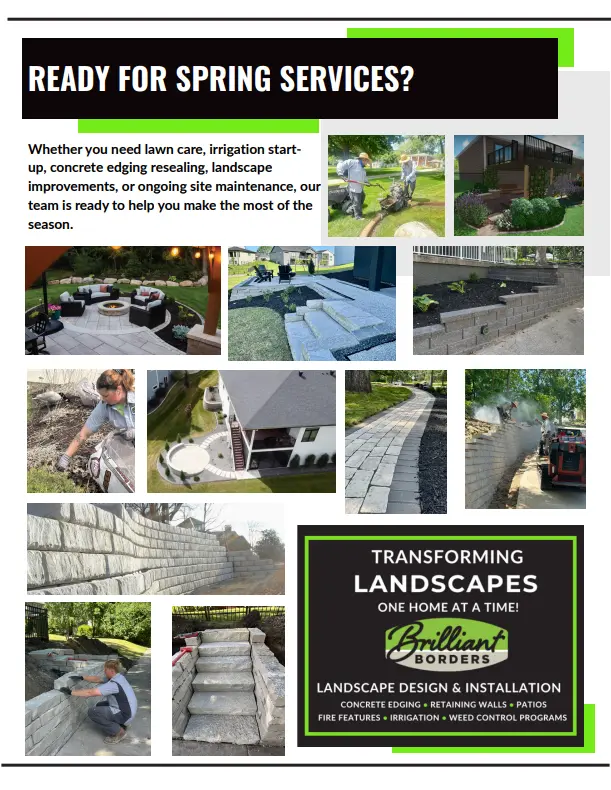 Newsletter for April 2026, for Brilliant Borders Landscaping
