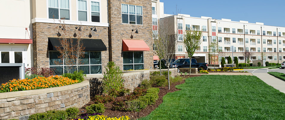 Maintained commercial property by Brilliant Borders Landscaping in Waukee, IA.