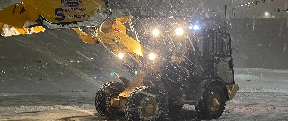 Snow removal vehicle in Van Meter, IA.