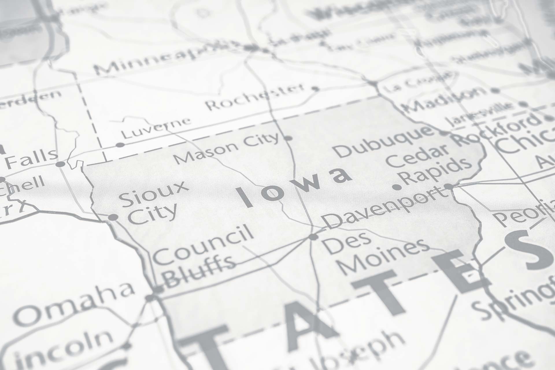 Iowa's map background.