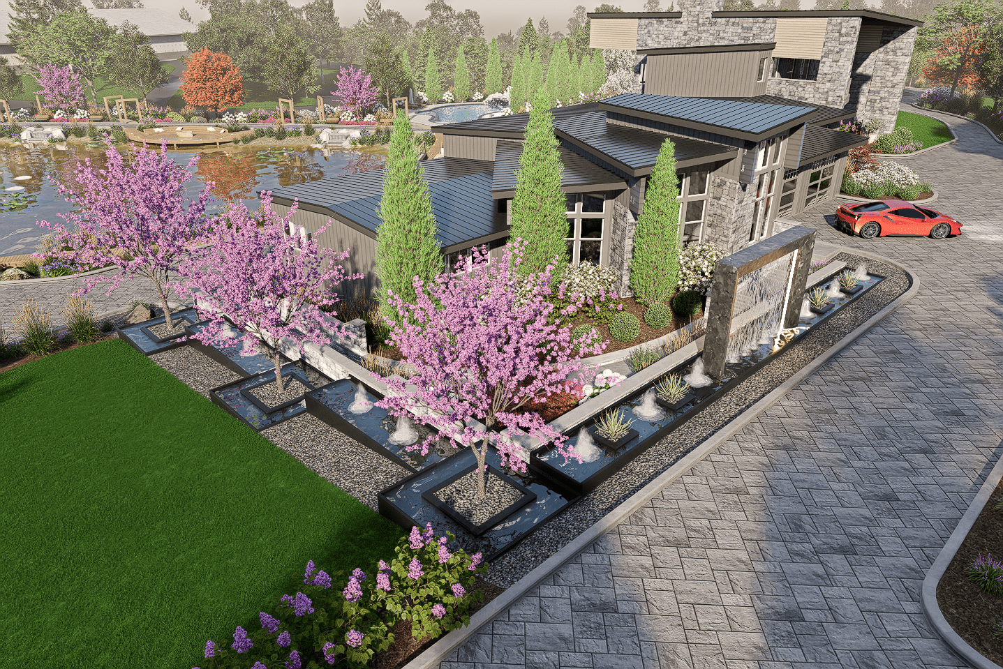3d rendering of a landscape design